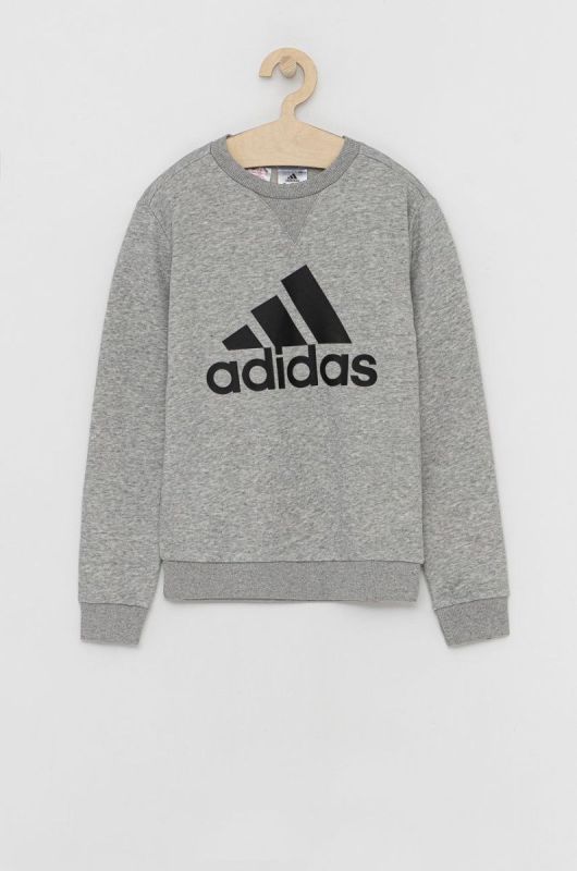 Дитяча кофта adidas колір сірий меланж
