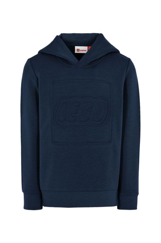Дитяча кофта Lego Wear колір синій з капюшоном з аплікацією