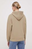 Кофта Lacoste жіноча колір бежевий з капюшоном однотонна