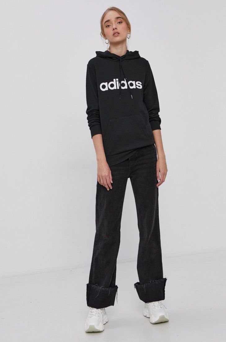 Кофта adidas жіноча колір чорний з принтом (1534316)