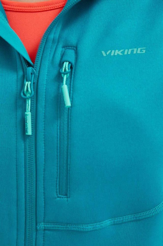 Кофта Viking жіноча колір бірюзовий з капюшоном однотонна фото 5