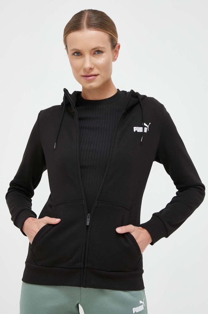Кофта Puma жіноча колір чорний з капюшоном однотонна (3448750)