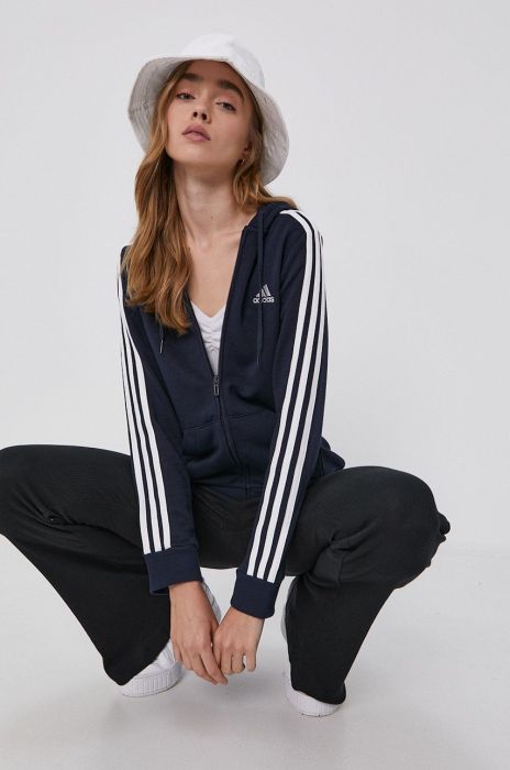 Кофта adidas жіноча колір синій гладка