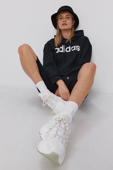 Кофта adidas жіноча колір чорний з принтом (1540182)