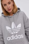 Бавовняна кофта adidas Originals жіноча колір сірий з принтом H33589-MGREYH