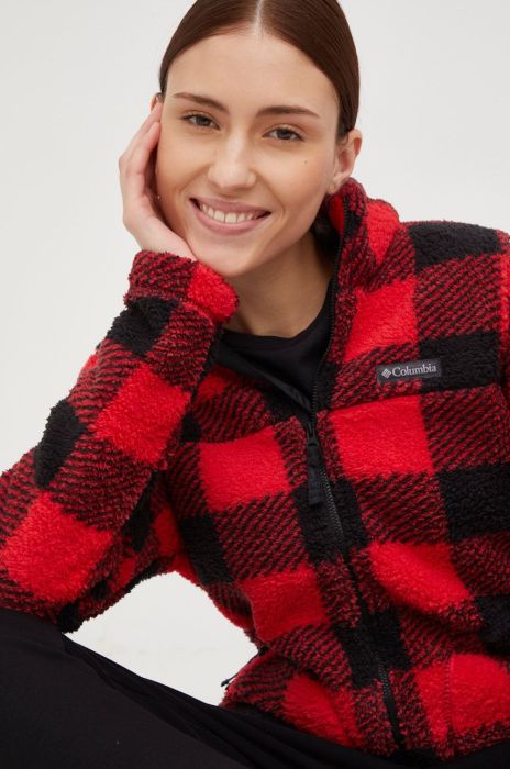 Кофта Columbia жіноча колір червоний однотонна