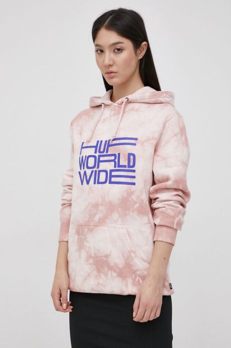 Кофта HUF жіноча колір рожевий візерунок