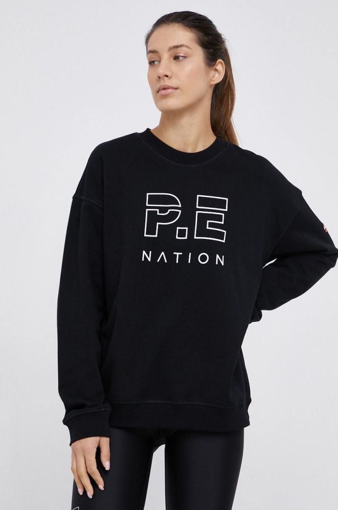 Бавовняна кофта P.E Nation жіноча колір чорний гладка