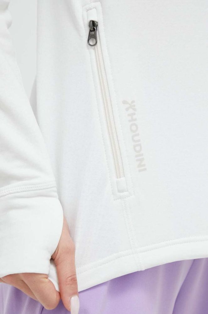 Кофта Houdini жіноча колір білий з капюшоном однотонна фото 5