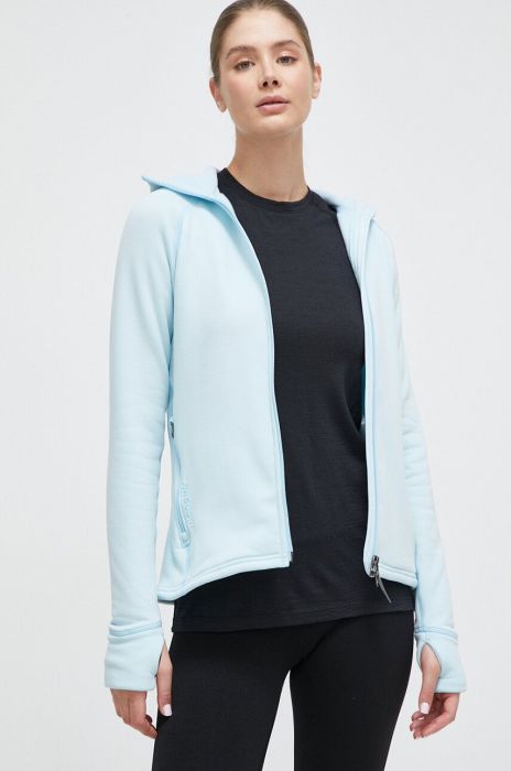 Спортивна кофта Houdini Power з капюшоном однотонна колір блакитний (3600041)