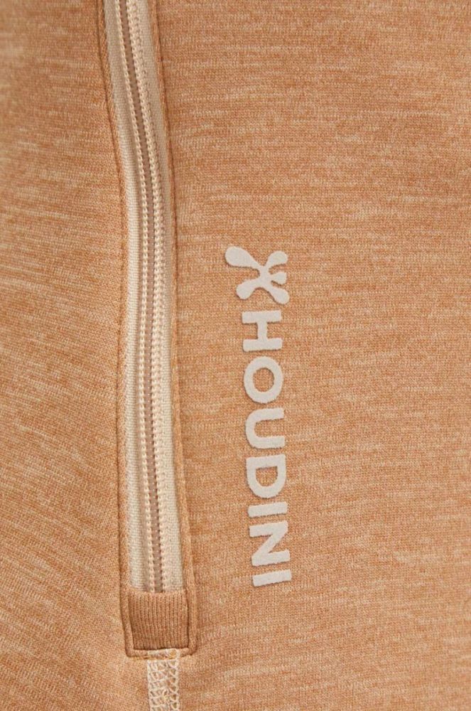 Кофта Houdini жіноча колір коричневий з капюшоном однотонна фото 5