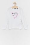 Дитяча бавовняна кофта Guess колір білий з принтом (1535607)