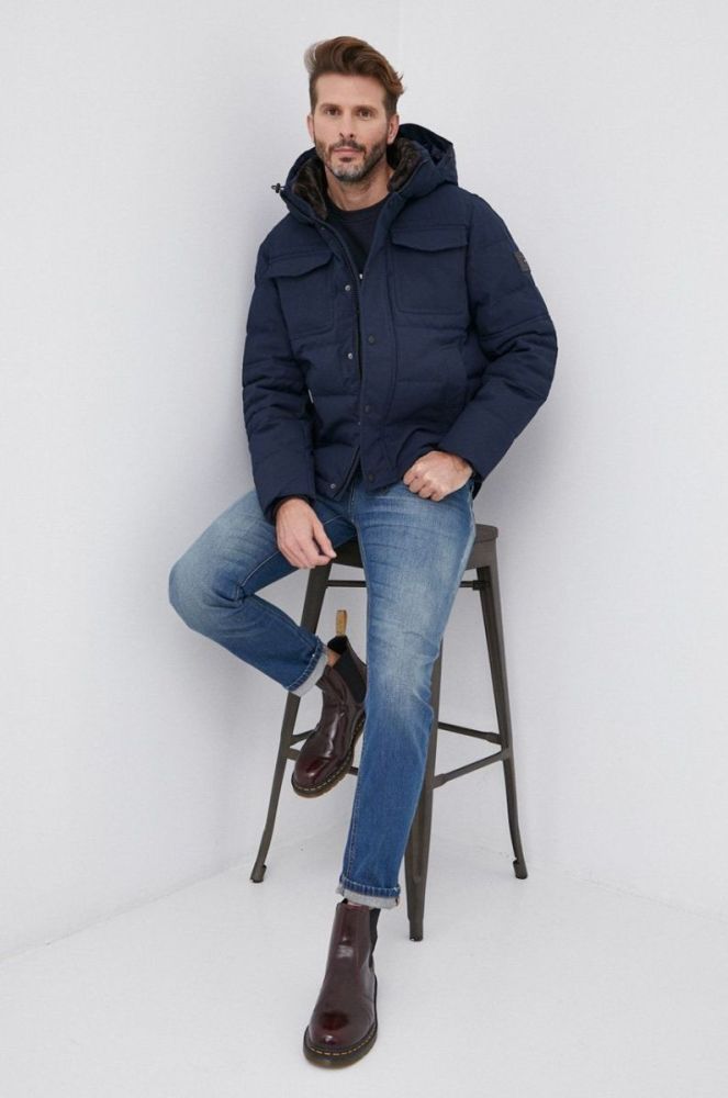 Кофта Tommy Hilfiger чоловіча колір синій з аплікацією (1890672) фото 4