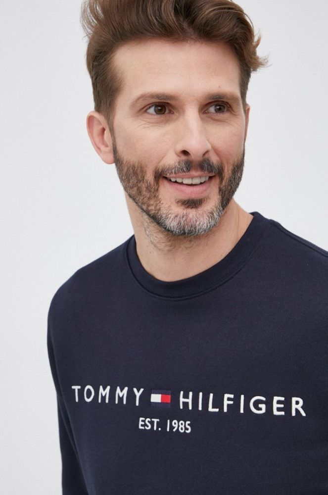 Кофта Tommy Hilfiger чоловіча колір синій з аплікацією (1890672) фото 5