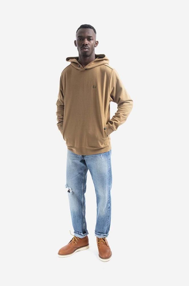 Кофта Woolrich AMERICAN FLEECE чоловіча колір чорний з капюшоном однотонна CFWOSW0112MRUT2792-100 фото 2