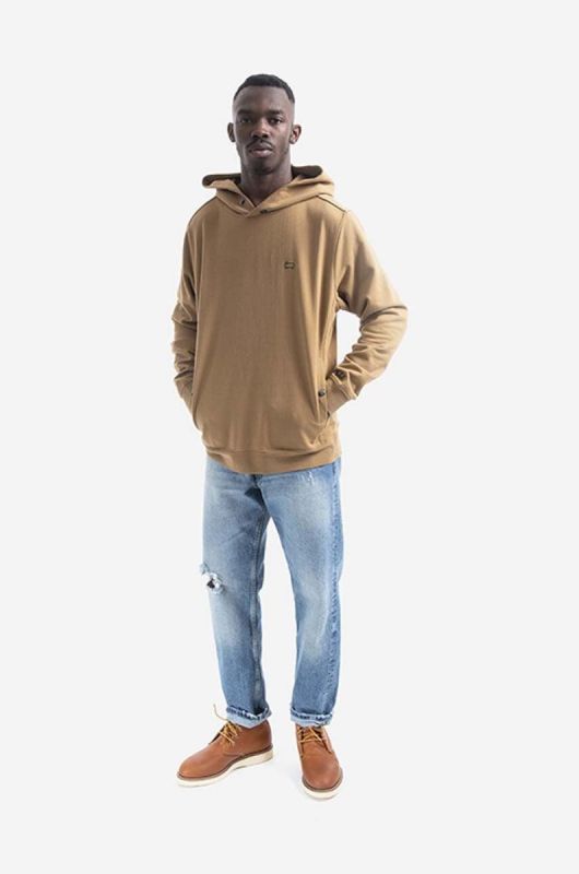 Кофта Woolrich AMERICAN FLEECE чоловіча колір чорний з капюшоном однотонна CFWOSW0112MRUT2792-100 фото 2