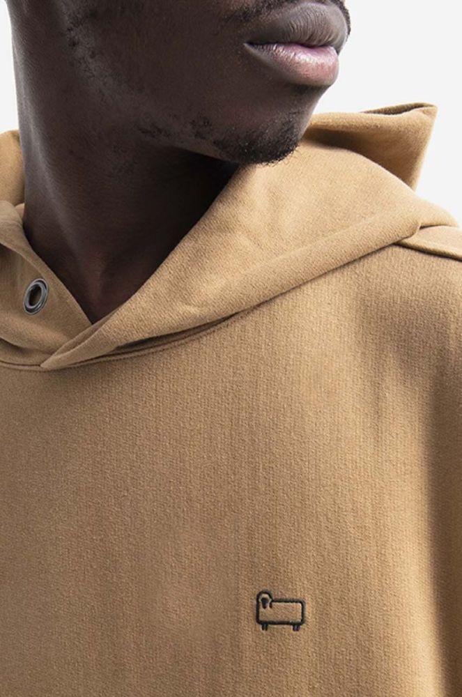 Кофта Woolrich AMERICAN FLEECE чоловіча колір чорний з капюшоном однотонна CFWOSW0112MRUT2792-100 фото 4