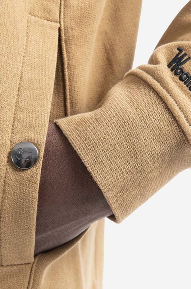 Кофта Woolrich AMERICAN FLEECE чоловіча колір чорний з капюшоном однотонна CFWOSW0112MRUT2792-100 фото 5