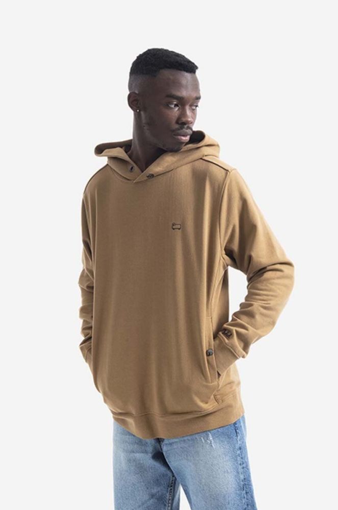 Кофта Woolrich AMERICAN FLEECE чоловіча колір чорний з капюшоном однотонна CFWOSW0112MRUT2792-100 фото 7