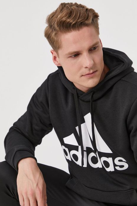 Кофта adidas чоловіча колір чорний з принтом (1445116)