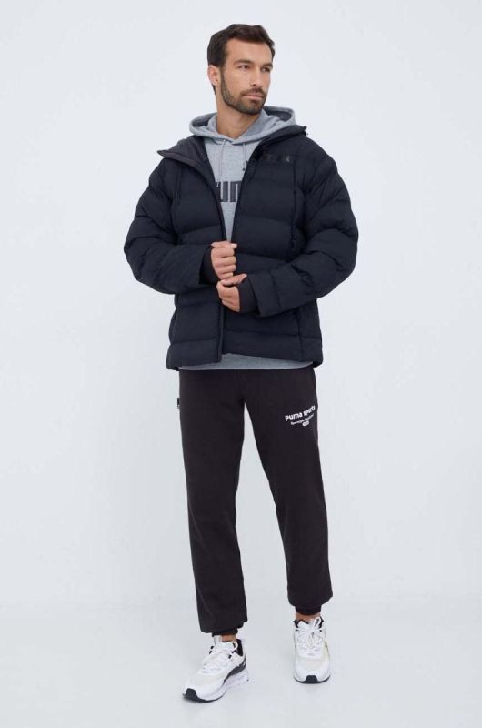 Кофта Puma чоловіча колір сірий з капюшоном з принтом (3456438) фото 2