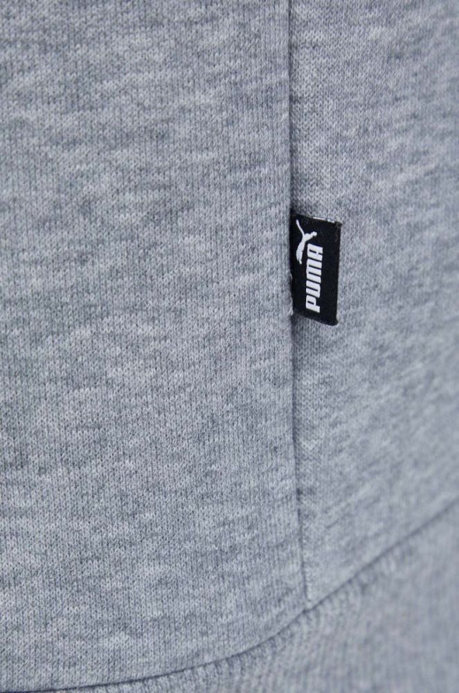 Кофта Puma чоловіча колір сірий з капюшоном однотонна фото 5
