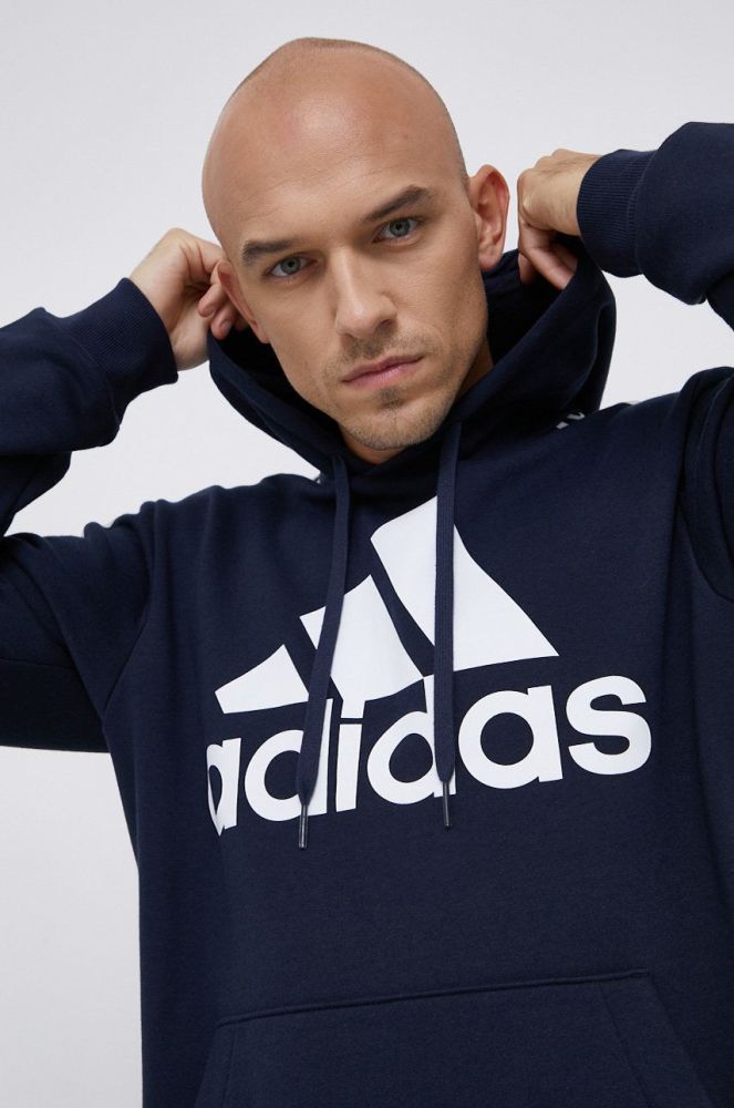 Кофта adidas чоловіча колір синій з принтом (1816393)