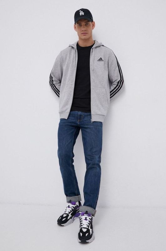Кофта adidas чоловіча колір сірий з аплікацією (1842714) фото 2