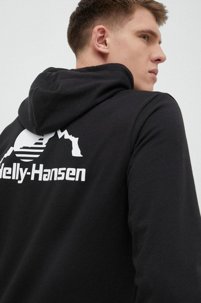 Кофта Helly Hansen чоловіча колір чорний з капюшоном однотонна 53582-591 фото 3