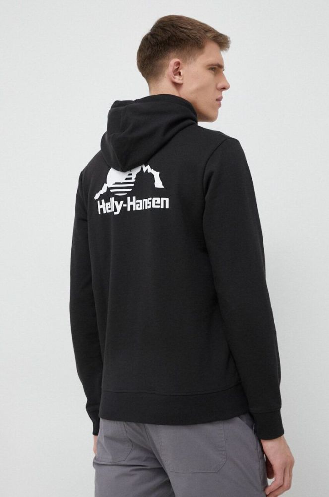Кофта Helly Hansen чоловіча колір чорний з капюшоном однотонна 53582-591 фото 2