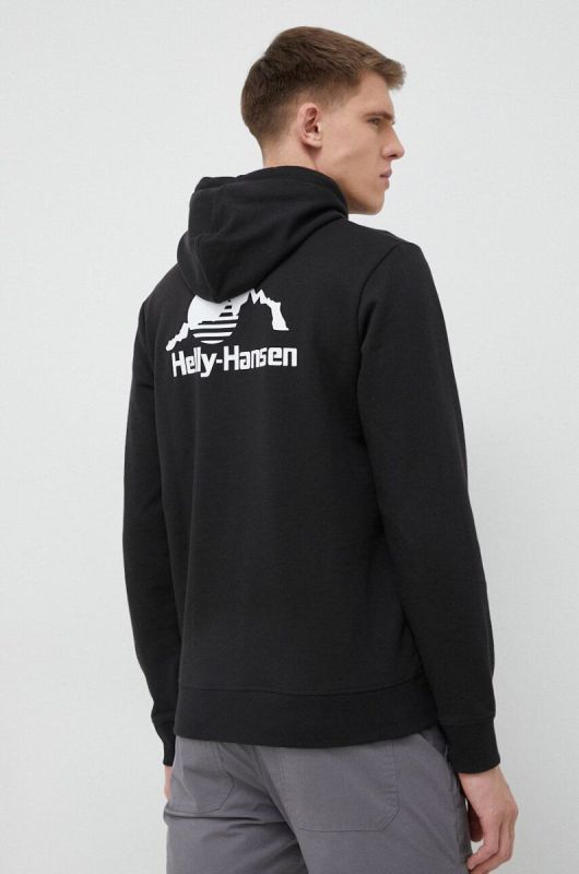 Кофта Helly Hansen чоловіча колір чорний з капюшоном однотонна 53582-591 фото 2
