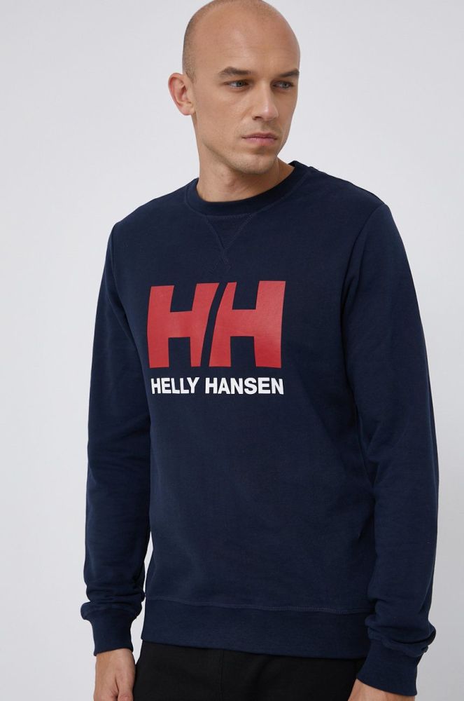 Бавовняна кофта Helly Hansen чоловіча колір синій однотонна 34000-597