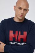 Бавовняна кофта Helly Hansen чоловіча колір синій однотонна 34000-597