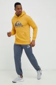 Кофта Quiksilver чоловіча колір жовтий з капюшоном з принтом (2957023)