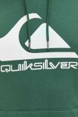 Кофта Quiksilver чоловіча колір зелений з капюшоном з принтом
