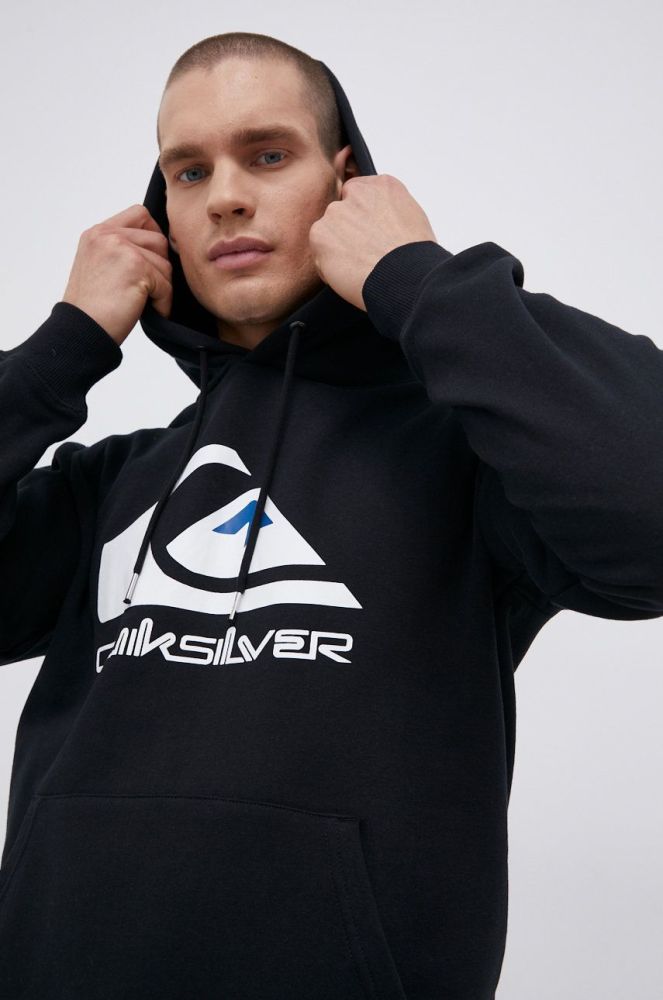 Кофта Quiksilver чоловіча колір чорний з принтом (1842748)