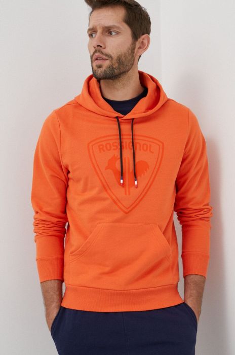 Кофта Rossignol колір чорний з капюшоном з принтом