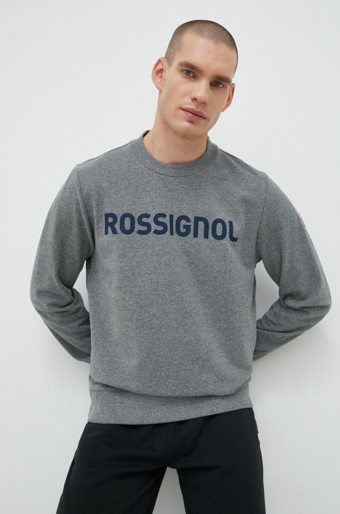 Кофта Rossignol чоловіча колір сірий з принтом (2747764)