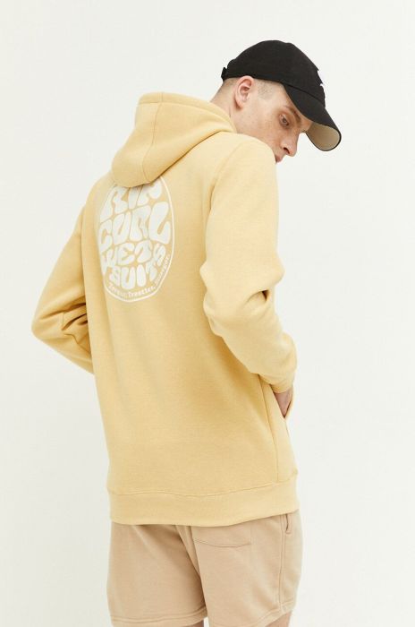 Кофта Rip Curl чоловіча колір сірий з капюшоном з принтом (3210362)