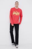 Кофта Superdry чоловіча колір рожевий з принтом