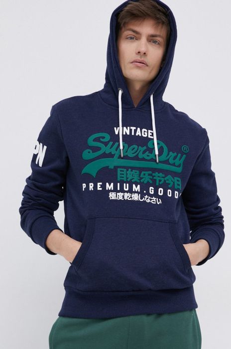 Кофта Superdry чоловіча колір синій з аплікацією (2121799)
