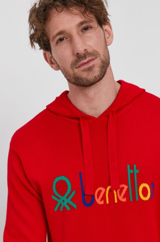 United Colors of Benetton - Светр колір червоний фото 4