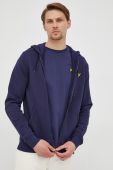 Бавовняна кофта Lyle & Scott чоловіча колір синій однотонна (2214775)