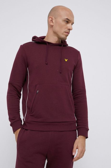 Кофта Lyle & Scott чоловіча колір бордовий гладка