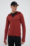 Спортивна кофта Houdini Power колір червоний з капюшоном однотонна
