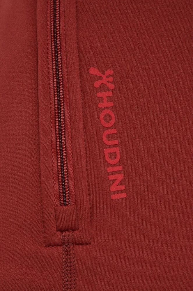 Спортивна кофта Houdini Power колір червоний з капюшоном однотонна фото 5
