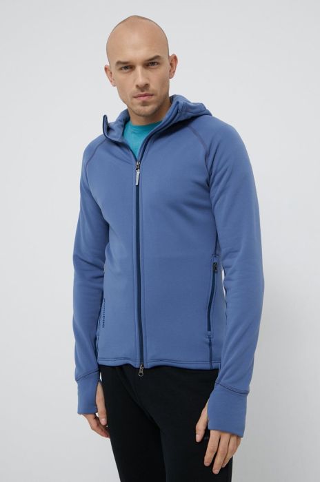 Спортивна кофта Houdini Power з капюшоном однотонна колір блакитний (1817777)