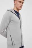 Спортивна кофта Houdini Outright колір сірий з капюшоном меланж