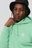 Кофта adidas Originals колір зелений гладка H34648-GLOMIN
