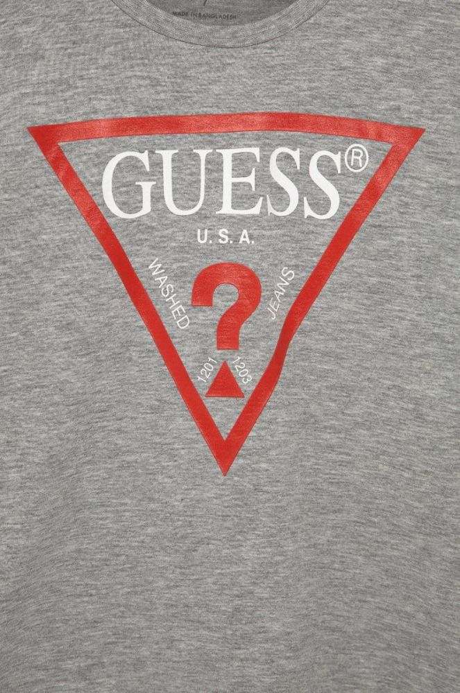Дитячий лонгслів Guess колір сірий з принтом (1534446) фото 3